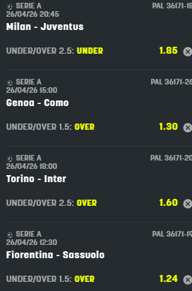 scommesse pronte Serie a 2026-04-25