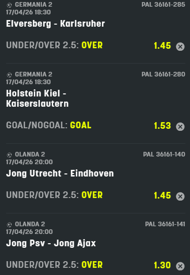 scommesse pronte di oggi 2026-04-17