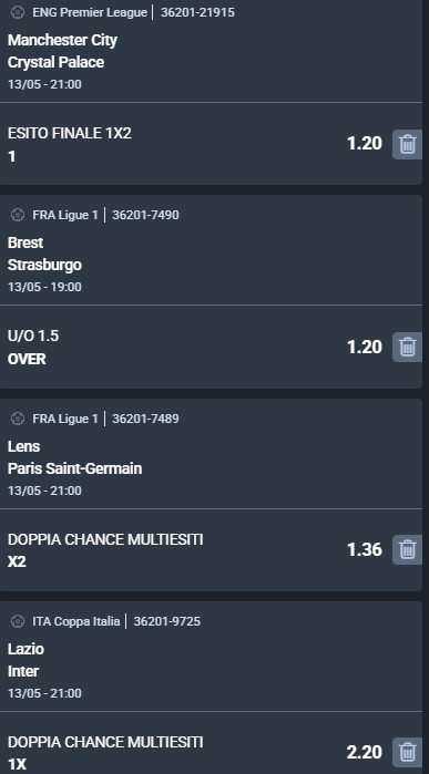 scommesse pronte di oggi 2026-05-13